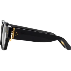 Linda Farrow - Ramon Rectangular Optical Glasses in Black - LFL901C11OPT - Linda Farrow Eyewear - Avvenice