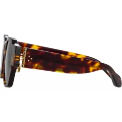 Linda Farrow - Ramon Rectangular Sunglasses in Tortoiseshell - LFL1270C2SUN - Linda Farrow Eyewear - Avvenice