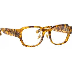 Linda Farrow - Ramon Rectangular Optical Glasses in Tobacco Tortoiseshell - LFL1270C7OPT - Linda Farrow Eyewear - Avvenice