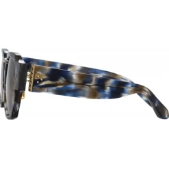 Linda Farrow - Ramon Rectangular Sunglasses in Blue Tortoiseshell - LFL1270C3SUN - Linda Farrow Eyewear - Avvenice