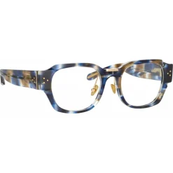 Linda Farrow - Ramon Rectangular Optical Glasses in Blue Tortoiseshell - LFL1270C6OPT - Linda Farrow Eyewear - Avvenice