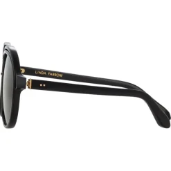 Linda Farrow - Raphael Aviator Sunglasses in Black - LFL1294C1SUN - Linda Farrow Eyewear - Avvenice