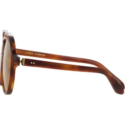 Linda Farrow - Raphael Aviator Sunglasses in Horn - LFL1294C3SUN - Linda Farrow Eyewear - Avvenice
