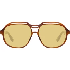 Linda Farrow - Raphael Aviator Sunglasses in Horn - LFL1294C3SUN - Linda Farrow Eyewear - Avvenice