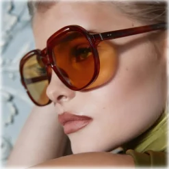 Linda Farrow - Raphael Aviator Sunglasses in Horn - LFL1294C3SUN - Linda Farrow Eyewear - Avvenice