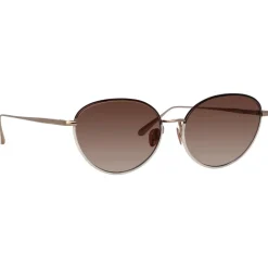 Linda Farrow - Regina Cat Eye Sunglasses in Mocha - LFL1408C4SUN - Linda Farrow Eyewear - Avvenice