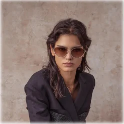 Linda Farrow - Regina Cat Eye Sunglasses in Mocha - LFL1408C4SUN - Linda Farrow Eyewear - Avvenice