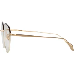 Linda Farrow - Regina Cat Eye Optical Glasses in Light Gold - LFL1408C2OPT - Linda Farrow Eyewear - Avvenice