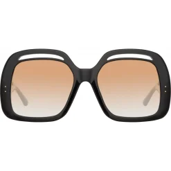 Linda Farrow - Renata Oversized Sunglasses in Black Camel - LFL1126C5SUN - Linda Farrow Eyewear - Avvenice