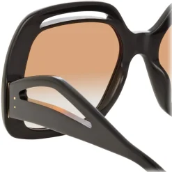 Linda Farrow - Renata Oversized Sunglasses in Black Camel - LFL1126C5SUN - Linda Farrow Eyewear - Avvenice