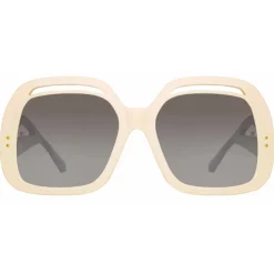 Linda Farrow - Renata Oversized Sunglasses in Cream - LFL1126C3SUN - Linda Farrow Eyewear - Avvenice