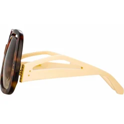 Linda Farrow - Renata Oversized Sunglasses in Tortoiseshell - LFL1126C2SUN - Linda Farrow Eyewear - Avvenice