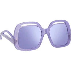 Linda Farrow - Renata Oversized Sunglasses in Purple - LFL1126C6SUN - Linda Farrow Eyewear - Avvenice