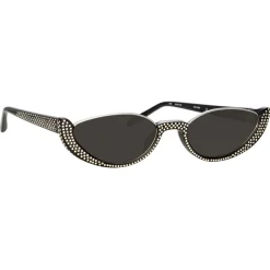 Linda Farrow - Robyn Cat Eye Sunglasses in Black Crystal - LFL1169C8SUN - Linda Farrow Eyewear - Avvenice