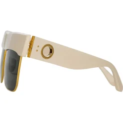 Linda Farrow - Rosalie Oversized Sunglasses in Cream - LFL1284C3SUN - Linda Farrow Eyewear - Avvenice