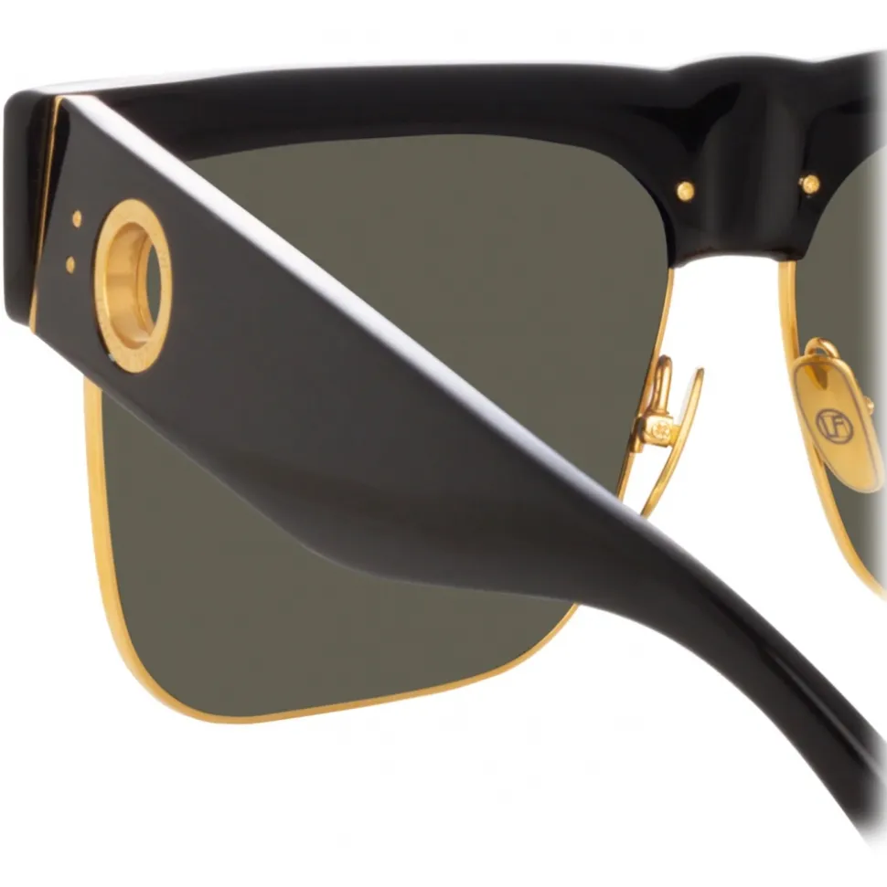 Linda Farrow - Rosalie Oversized Sunglasses in Black - LFL1284C1SUN - Linda Farrow Eyewear - Avvenice