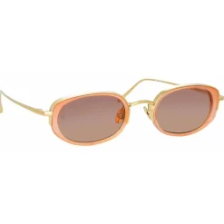 Linda Farrow - Rosie Oval Sunglasses in Nectarine - LFL1142C3SUN - Linda Farrow Eyewear - Avvenice
