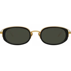 Linda Farrow - Rosie Oval Sunglasses in Black - LFL1142C1SUN - Linda Farrow Eyewear - Avvenice