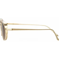 Linda Farrow - Rosie Oval Sunglasses in Cream - LFL1142C4SUN - Linda Farrow Eyewear - Avvenice