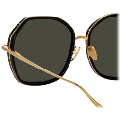 Linda Farrow - Rowe Oversize Sunglasses in Yellow Gold - LFL1432C1SUN - Linda Farrow Eyewear - Avvenice