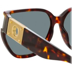 Linda Farrow - Sabine Oversized Sunglasses in Tortoiseshell - LFL1298C2SUN - Linda Farrow Eyewear - Avvenice