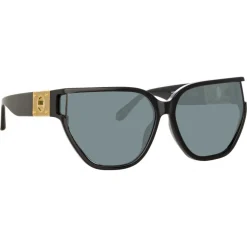 Linda Farrow - Sabine Oversized Sunglasses in Black - LFL1298C1SUN - Linda Farrow Eyewear - Avvenice