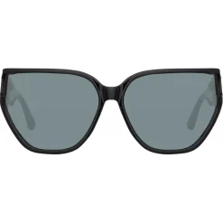 Linda Farrow - Sabine Oversized Sunglasses in Black - LFL1298C1SUN - Linda Farrow Eyewear - Avvenice