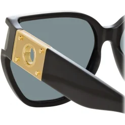 Linda Farrow - Sabine Oversized Sunglasses in Black - LFL1298C1SUN - Linda Farrow Eyewear - Avvenice