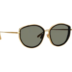 Linda Farrow - Samara Cat Eye Sunglasses in Yellow Gold - LFL1420C3OPT - Linda Farrow Eyewear - Avvenice