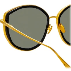 Linda Farrow - Samara Cat Eye Sunglasses in Yellow Gold - LFL1420C3OPT - Linda Farrow Eyewear - Avvenice