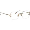 Linda Farrow - Sandor Angular Optical Frame in Light Gold - LFL1497C4OPT - Linda Farrow Eyewear - Avvenice