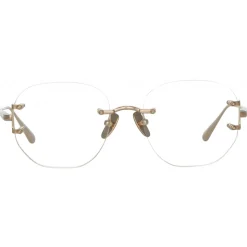 Linda Farrow - Sandor Angular Optical Frame in Light Gold - LFL1497C4OPT - Linda Farrow Eyewear - Avvenice