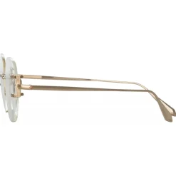 Linda Farrow - Sandor Angular Optical Frame in Light Gold - LFL1497C4OPT - Linda Farrow Eyewear - Avvenice