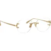 Linda Farrow - Sandor Angular Optical Frame in Yellow Gold - Linda Farrow Eyewear - Avvenice