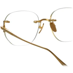 Linda Farrow - Sandor Angular Optical Frame in Yellow Gold - Linda Farrow Eyewear - Avvenice