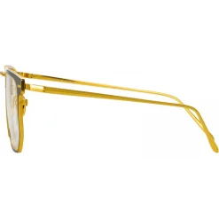 Linda Farrow - Saul D-Frame Optical Glasses in Black Yellow Gold - LFL1113C1OPT - Linda Farrow Eyewear - Avvenice