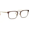 Linda Farrow - Saul D-Frame Optical Glasses in Brown Light Gold - LFL1113C3OPT - Linda Farrow Eyewear - Avvenice