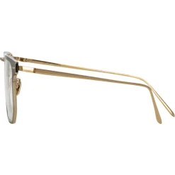 Linda Farrow - Saul D-Frame Optical Glasses in Brown Light Gold - LFL1113C3OPT - Linda Farrow Eyewear - Avvenice