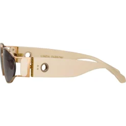 Linda Farrow - Shelby Cat Eye Sunglasses in Cream - LFL1157C3SUN - Linda Farrow Eyewear - Avvenice