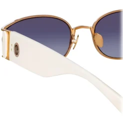 Linda Farrow - Shelby Cat Eye Sunglasses in Cream - LFL1157C3SUN - Linda Farrow Eyewear - Avvenice