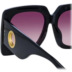 Linda Farrow - Sierra Oversized Sunglasses in Black Wine - LFL1346C2SUN - Linda Farrow Eyewear - Avvenice