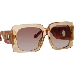 Linda Farrow - Sierra Oversized Sunglasses in Saffron - LFL1346C5SUN - Linda Farrow Eyewear - Avvenice