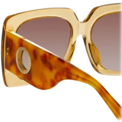 Linda Farrow - Sierra Oversized Sunglasses in Saffron - LFL1346C5SUN - Linda Farrow Eyewear - Avvenice