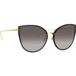 Linda Farrow - Silvie Cat Eye Sunglasses in Black - LFL1244C1SUN - Linda Farrow Eyewear - Avvenice