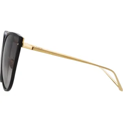 Linda Farrow - Silvie Cat Eye Sunglasses in Black - LFL1244C1SUN - Linda Farrow Eyewear - Avvenice
