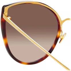 Linda Farrow - Silvie Cat Eye Sunglasses in Tortoiseshell - LFL1244C2SUN - Linda Farrow Eyewear - Avvenice