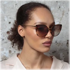 Linda Farrow - Silvie Cat Eye Sunglasses in Tortoiseshell - LFL1244C2SUN - Linda Farrow Eyewear - Avvenice