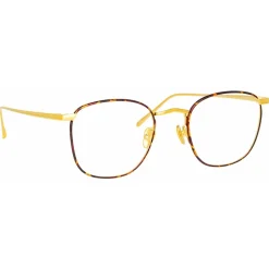Linda Farrow - Simon Square Optical Glasses in Yellow Gold Tortoiseshell - LFLC479C17OPT - Linda Farrow Eyewear - Avvenice