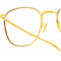 Linda Farrow - Simon Square Optical Glasses in Yellow Gold Tortoiseshell - LFLC479C17OPT - Linda Farrow Eyewear - Avvenice