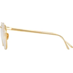 Linda Farrow - Simon Square Optical Glasses in Yellow Gold - LFLC479C6OPT - Linda Farrow Eyewear - Avvenice